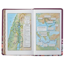 Load image into Gallery viewer, Purple Floral Faux Leather Giant Print Standard-size KJV Bible KJV183