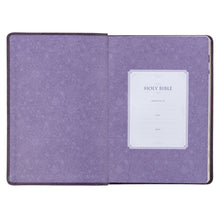 Load image into Gallery viewer, Purple Floral Faux Leather Large Print Thinline King James Version Bible with Thumb Index KJV176