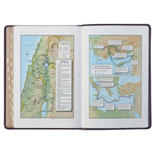 Load image into Gallery viewer, Purple Floral Faux Leather Large Print Thinline King James Version Bible with Thumb Index KJV176