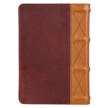 Load image into Gallery viewer, Saddle Tan and Butterscotch Large Print Compact KJV Bible - KJV155