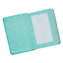 Load image into Gallery viewer, Tiffany Blue Faux Leather Large Print Compact King James Version Bible - KJV070
