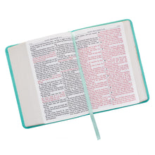 Load image into Gallery viewer, Tiffany Blue Faux Leather Large Print Compact King James Version Bible - KJV070
