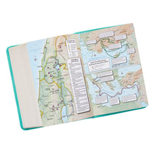 Load image into Gallery viewer, Tiffany Blue Faux Leather Large Print Compact King James Version Bible - KJV070