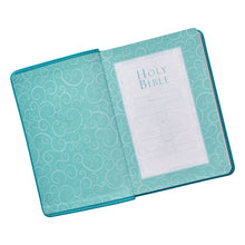 Load image into Gallery viewer, Turquoise Faux Leather Compact KJV Bible - KJV010