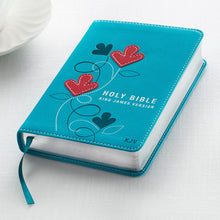 Load image into Gallery viewer, Turquoise Faux Leather Compact KJV Bible - KJV010