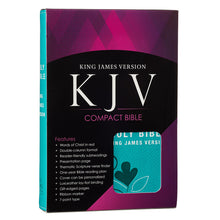 Load image into Gallery viewer, Turquoise Faux Leather Compact KJV Bible - KJV010
