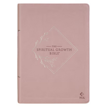 Load image into Gallery viewer, NLT Dusty Mauve Faux Leather Spiritual Growth Bible
