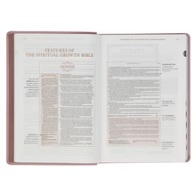 Load image into Gallery viewer, NLT Dusty Mauve Faux Leather Spiritual Growth Bible
