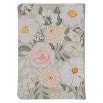 Load image into Gallery viewer, Lichen Gray Floral Faux Leather Hardcover King James Version Bible - Psalm 23:3
