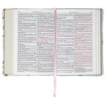 Load image into Gallery viewer, Lichen Gray Floral Faux Leather Hardcover King James Version Bible - Psalm 23:3
