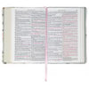 Lichen Gray Floral Faux Leather Hardcover King James Version Bible - Psalm 23:3