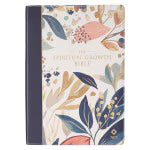 Load image into Gallery viewer, Navy Leaf Faux Leather Spiritual Growth Bible
