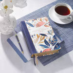 Load image into Gallery viewer, Navy Leaf Faux Leather Spiritual Growth Bible
