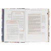 Navy Leaf Faux Leather Spiritual Growth Bible