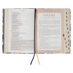 Load image into Gallery viewer, Navy Leaf Faux Leather Spiritual Growth Bible
