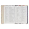 Navy Leaf Faux Leather Spiritual Growth Bible