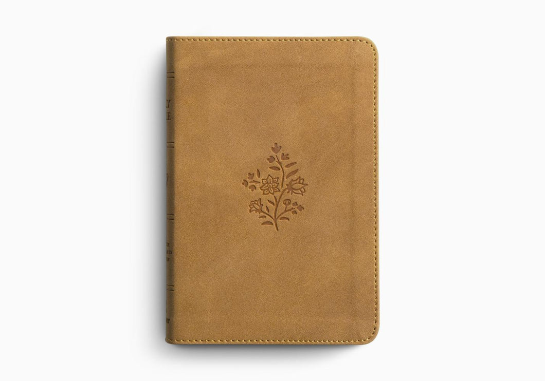 ESV Compact Bible TruTone®, Nubuck Caramel, Wildflower Design