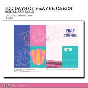 100 DAYS OF PRAYER - CARDS - PRINTABLE