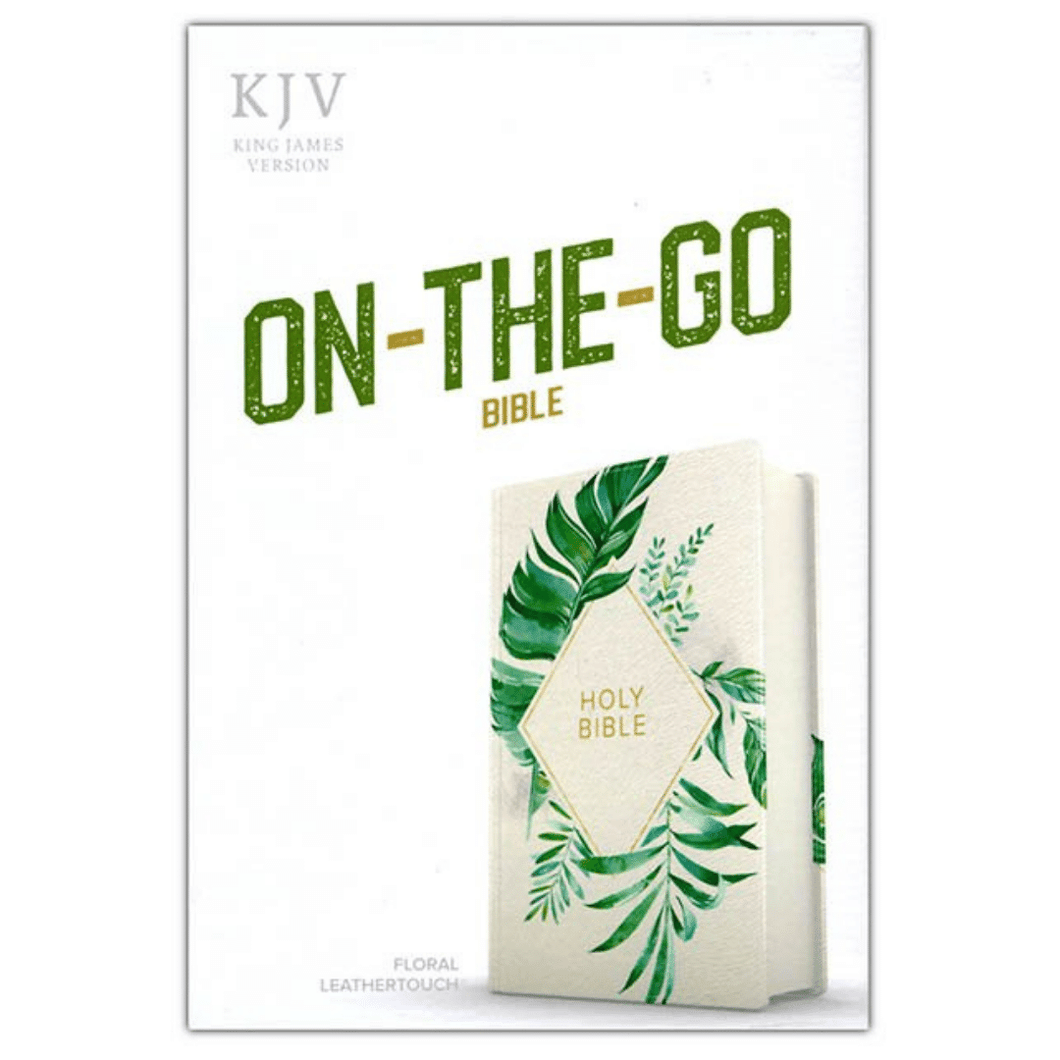 KJV On-the-Go Bible--Soft Leather-look, White Floral textured