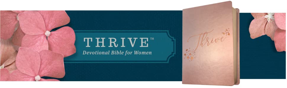 NLT THRIVE Devotional Bible for Women (Leatherlike, Rose Metallic)