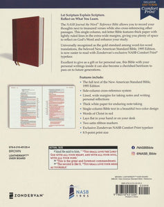 NASB Journal the Word Reference Bible, Comfort Print, 1995--soft leather-look over board, brown (red letter)