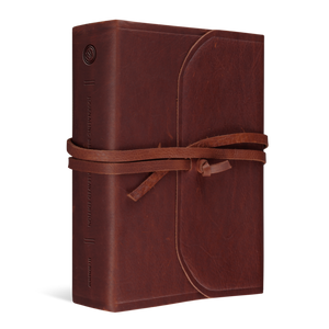 ESV Journaling Bible, Interleaved Edition Natural Leather, Brown, Flap with Strap