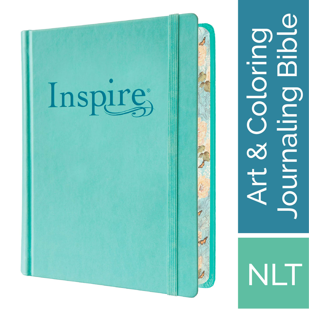 Inspire Bible NLT, Leatherlike Hardcover, Aquamarine