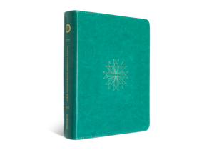 ESV Single Column Journaling Bible TruTone®, Teal, Resplendent Cross Design