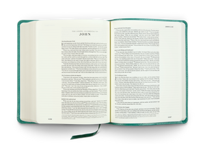 ESV Single Column Journaling Bible TruTone®, Teal, Resplendent Cross Design