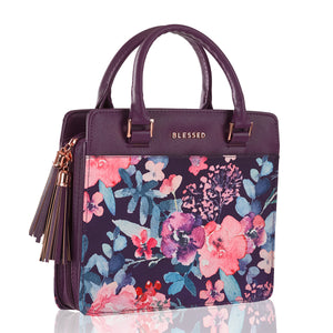 Blessed Purple Floral Purse-Style Bible Cover - BBC637