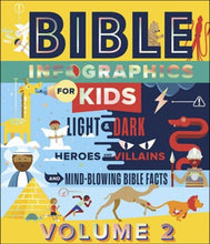Load image into Gallery viewer, Bible Infographics for Kids, Volume 2: Light and Dark, Heroes and Villains, and Mind-Blowing Bible Facts
