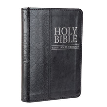 Load image into Gallery viewer, Black Faux Leather King James Version Pocket Bible - KJV013
