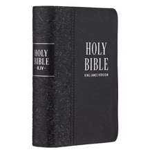 Load image into Gallery viewer, Black Faux Leather Large Print Compact King James Version Bible - KJV131
