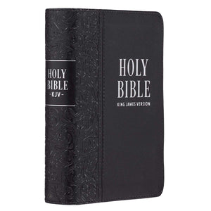 Black Faux Leather Large Print Compact King James Version Bible - KJV131