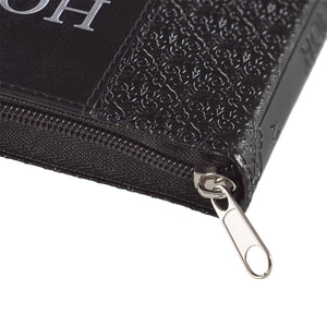 Black Zippered Faux Leather Compact King James Version Bible - KJV007