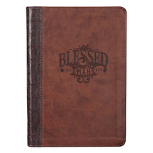 Load image into Gallery viewer, Blessed Man Brown Faux Leather Classic Journal with Zipped Closure - Jeremiah 17:7
