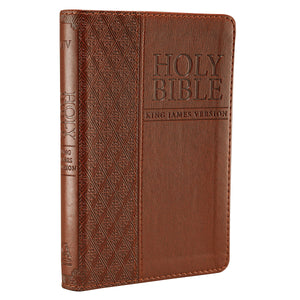 Brown Faux Leather Compact King James Version Bible - KJV005