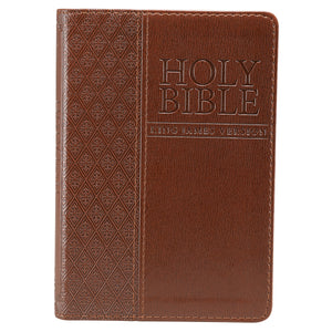 Brown Faux Leather Compact King James Version Bible - KJV005