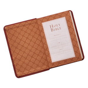 Brown Faux Leather Large Print Compact King James Version Bible - KJV034