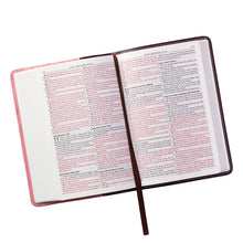 Load image into Gallery viewer, Brown and Pink Half-bound Faux Leather Compact King James Version Bible - KJV049
