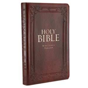 Burgundy Faux Leather Deluxe King James Version Gift Bible with Thumb Index - KJV020