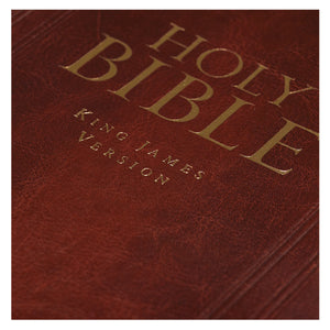 Burgundy Faux Leather Deluxe King James Version Gift Bible with Thumb Index - KJV020