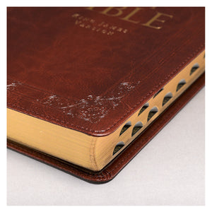 Burgundy Faux Leather Deluxe King James Version Gift Bible with Thumb Index - KJV020
