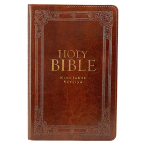 Burgundy Faux Leather Deluxe King James Version Gift Bible with Thumb Index - KJV020