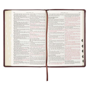 Burgundy Faux Leather Large Print Thinline KJV Bible with Thumb Index KJV133
