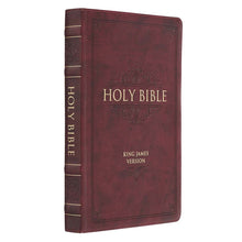 Load image into Gallery viewer, Burgundy Faux Leather Large Print Thinline KJV Bible with Thumb Index KJV133
