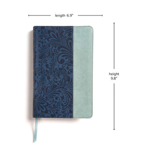 CSB Disciple's Study Bible--soft leather-look, navy blue/mist