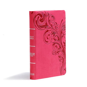 CSB Ultrathin Reference Bible, Pink LeatherTouch, Thumb-Indexed