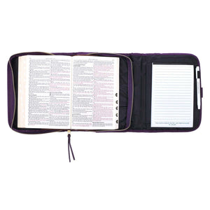 Grace Purple Tri-fold Organizer Bible Cover