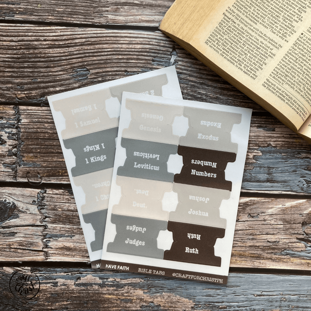 Bible Tabs - Craft for Christ - Have Faith - Pealable sticker for Journaling Medium and Small Bibles